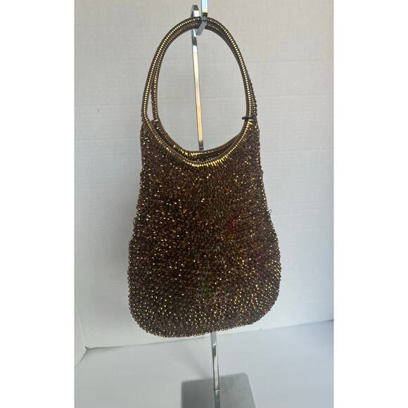 Anteprima Wire Gold and Brown Bronze Shoulder Tote Bag Purse - Picture 1 of 11